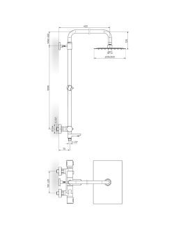 Usponski tuš S2 Thermo Rosan 2T37351B 1