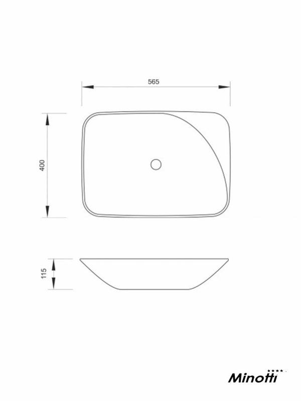 Lavabo nadgradni 56.5x40cm Minotti 7033-3