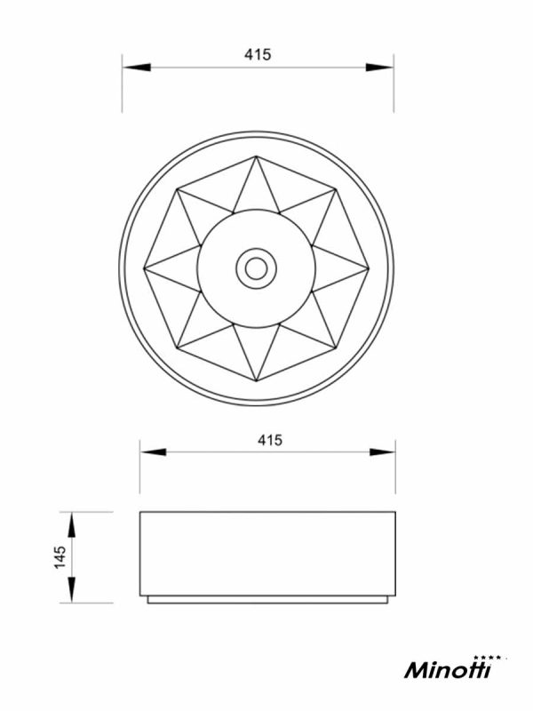 Lavabo sivi nadgradni Minotti 41cm 7016G-3