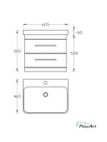 Lavabo sa ormarićem Pino-Art Luxor-60cm Drvo-2