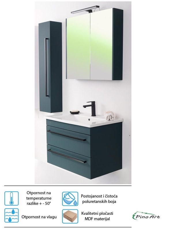 Lavabo sa ormarićem PinoArt Atria 75cm-zelena-3