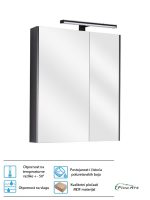 Ogledalo sa ormarićem PinoArt Atria-Antracit 75cm