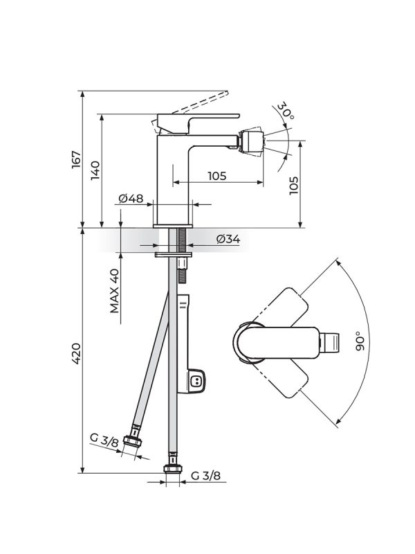 Baterija za bide S2 Rosan 239101 1