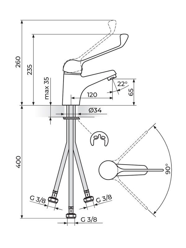 Baterija za sudoperu Rosan King J30L003 1