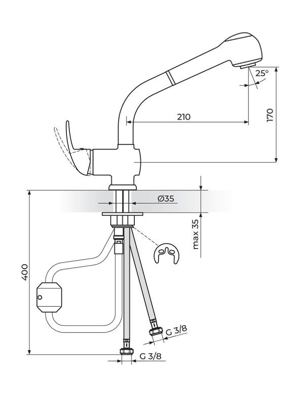Baterija za sudoperu Rosan King J386001 1