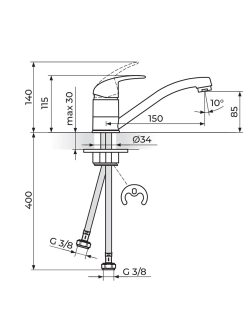 Baterija za sudoperu Perla Rosan JP381081 1