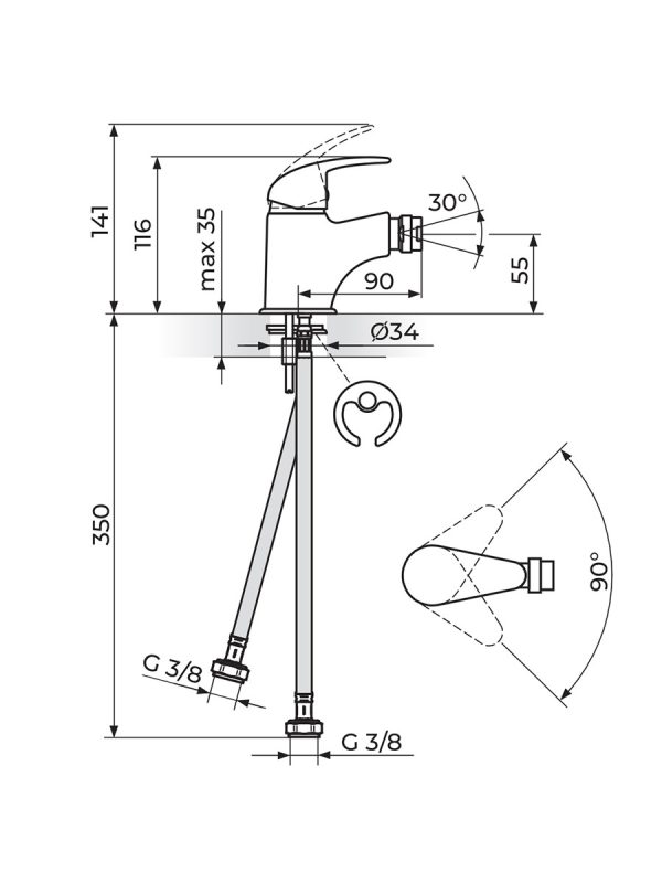 Baterija za bide Perla Rosan JP391001 1