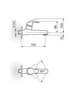 Baterija za hladnu vodu Perla Rosan-JP521001 1