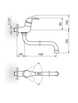 Baterija za hladnu vodu Perla Rosan-JP523014 1
