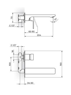 Baterija za lavabo Quadro Rosan JQ31401 1