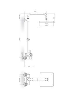 Usponski tuš Quadro Black Rosan JQ37251B 1