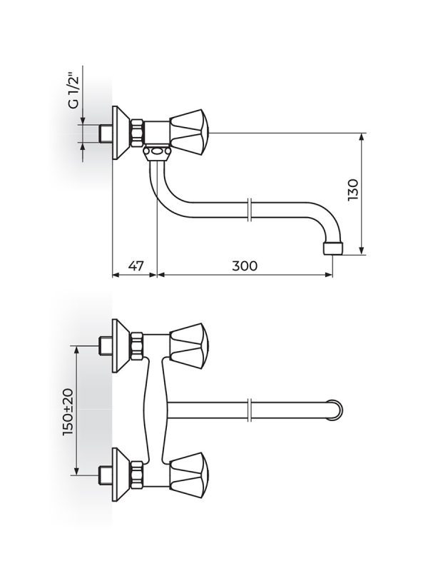 Baterija za sudoperu-lavabo K01130 Rosan 1