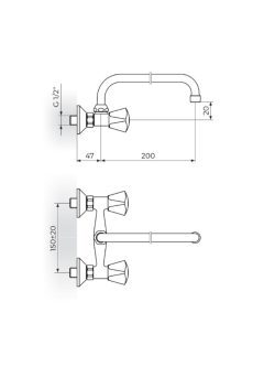 Baterija za sudoperu-lavabo K03101 Rosan 1