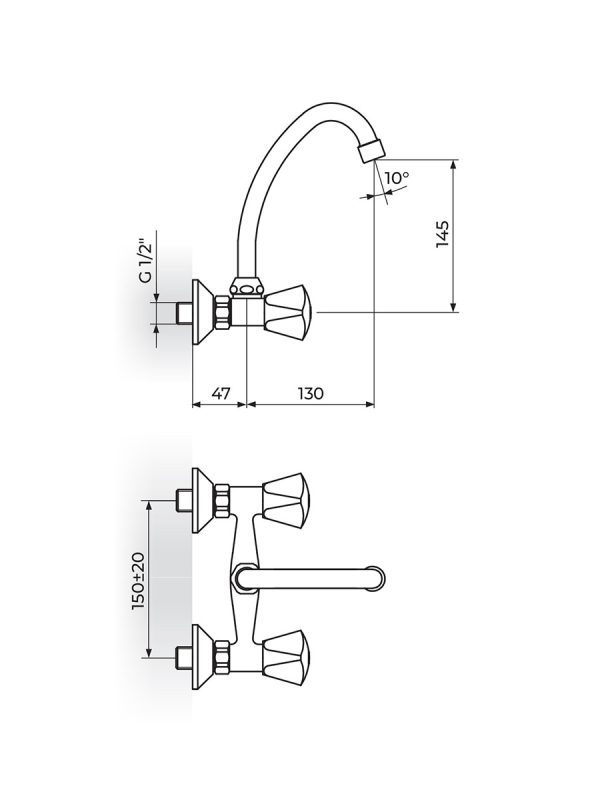 Baterija za sudoperu-lavabo K03113 Rosan 1