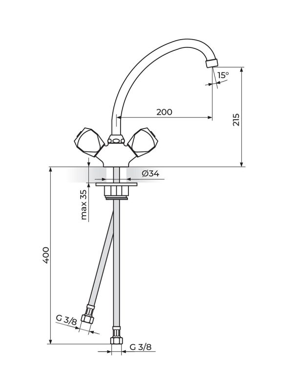 Baterija za sudoperu-lavabo KF23020 Rosan 1