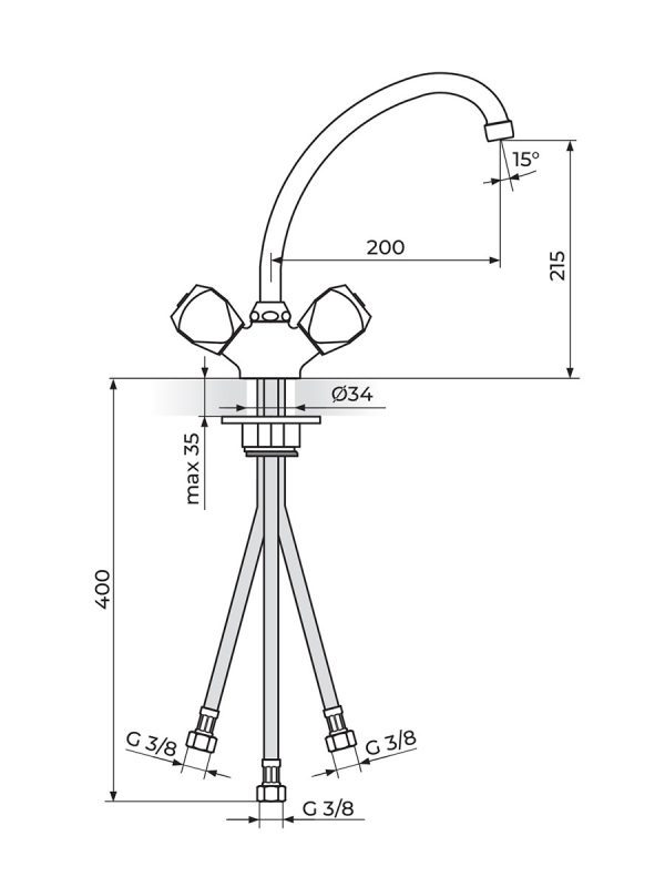 Baterija sa tri cevi Rosan Klasik-KF26101 1