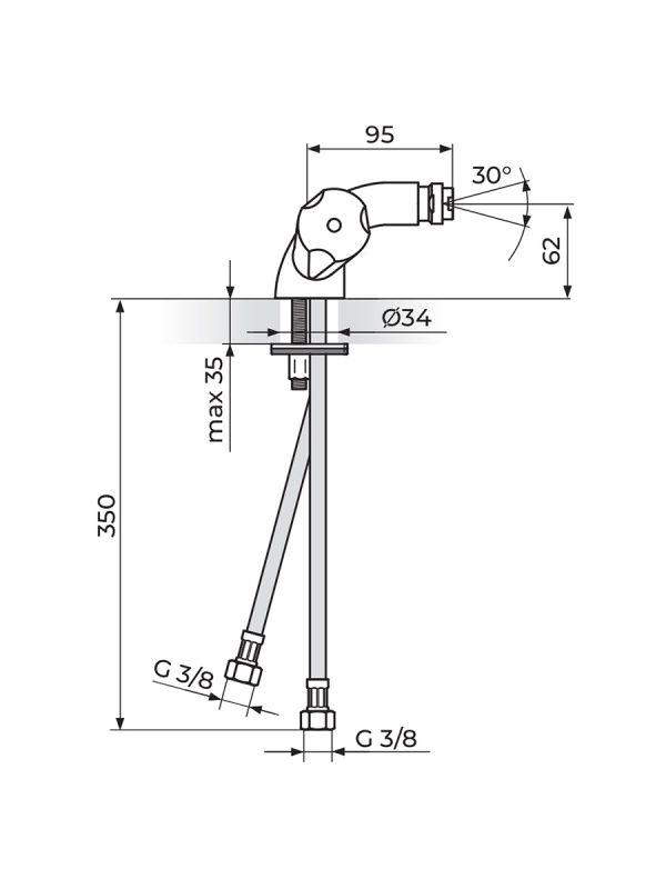 Baterija za bide Keramic Rosan KK29101 1