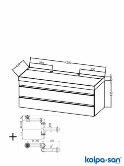 Lavabo sa ormarićem 120cm Naomi KolpaSan-2