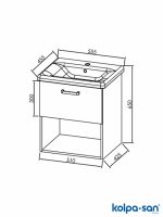 Lavabo sa ormarićem 55cm Evelin-fioka KolpaSan-2