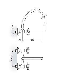 Baterija za sudoperu-lavabo N03120 Rosan 1