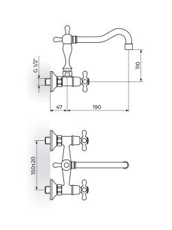 Baterija za sudoperu-lavabo N03201 Rosan 1