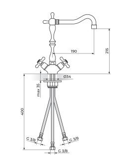 Baterija sa tri cevi Rosan Nostalgija-N26102 1
