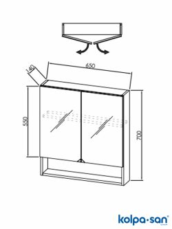 Ogledalo sa ormarićem 65cm Evelin KolpaSan-2