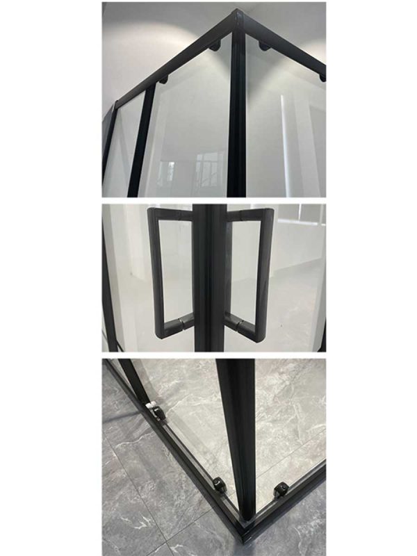 Tuš kabina 5mm Denko crna 90x90cm -2