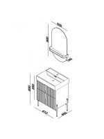 Lavabo sa ormarićem 60cm Lineart-Jazz JZZ0600W.BS 2