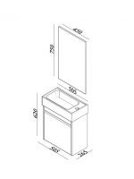 Lavabo sa ormarićem 50cm Lineart-Moon MON0500W.BS 2