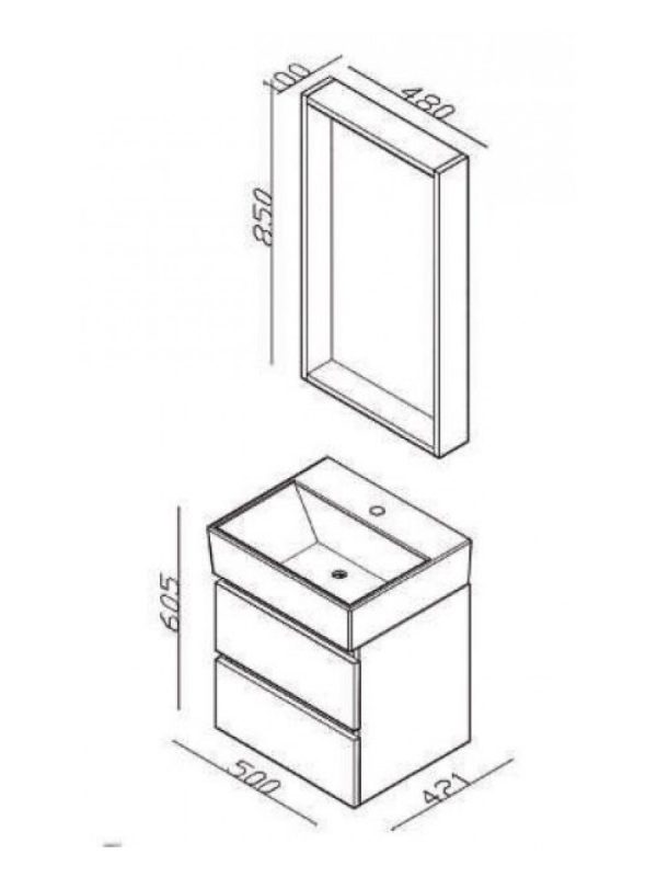Ormarić sa lavaboom Lineart Plza-PLA0500O.BS Minotti 2