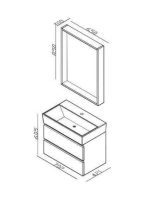 Lavabo sa ormarićem 70cm Lineart-Plaza PLA0700N.BS 2