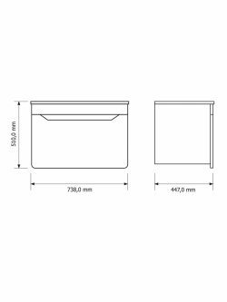 Lavabo sa ormarićem 73.8cm Sirius K-Jo-2