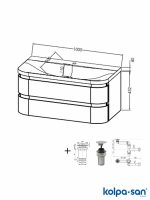 Lavabo sa ormarićem 100cm Vittoria-bež KolpaSan-2