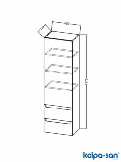 Ormarić 45x147.5cm Bela Vittoria Kolpasan-2