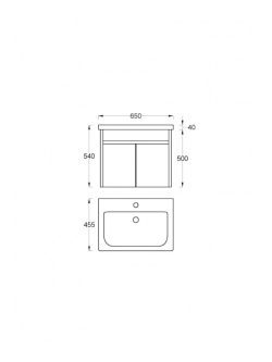 Lavabo sa ormarićem 65cm Lineart-Tera 0936 - 2