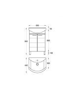 Lavabo sa ormarićem 55cm Lineart-Figaro 0942 - 2