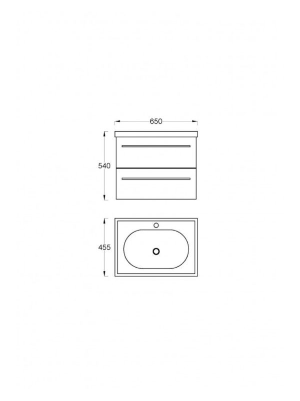 Lavabo sa ormarićem 65cm Lineart-Grace 0957 - 2