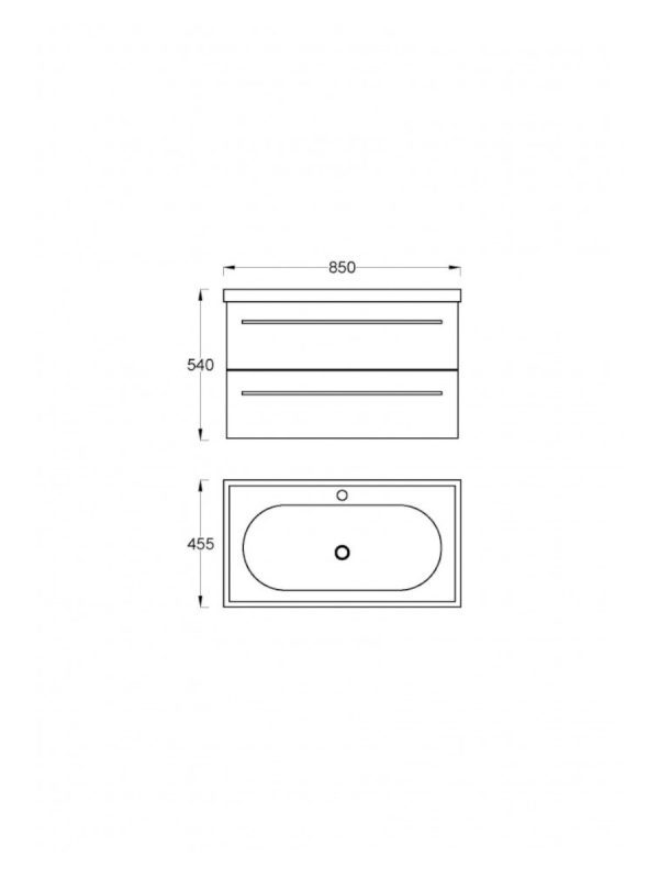Lavabo sa ormarićem 85cm Lineart-Grace 0960 - 2