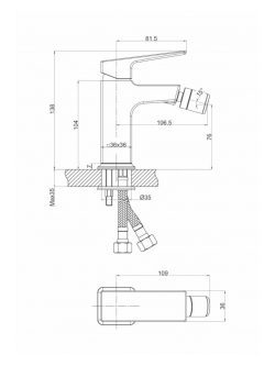 Baterija za bide Minotti Quadra New 1516 1