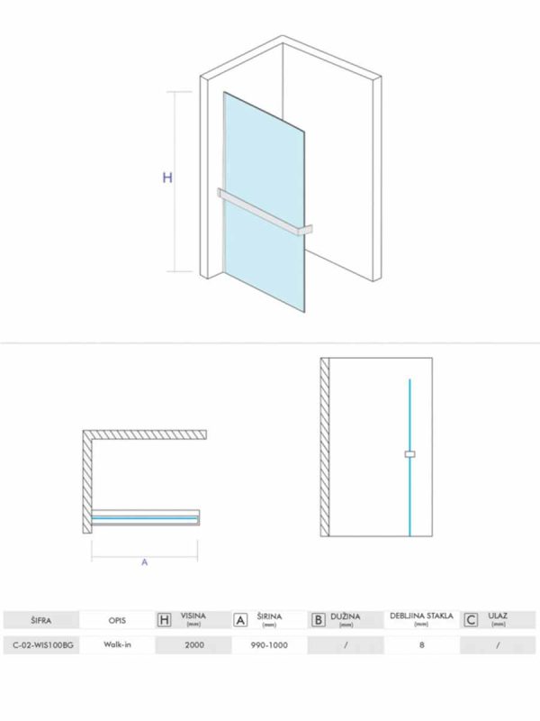 Paravan Copen Monte Superiore 100x200cm Zlatna-4