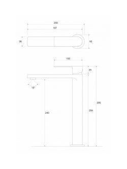 Baterija za lavabo visoka Copen Nook C-01-101GM 1
