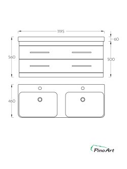Lavabo sa ormarićem PinoArt Luxor-F-120cm-2