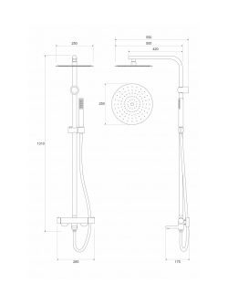 Usponski tuš okrugli set Copen Nook C-01-110CR 1
