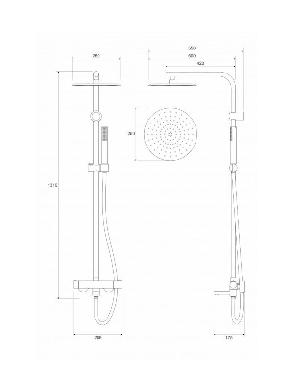 Usponski tuš okrugli set Copen Nook C-01-110CR 1
