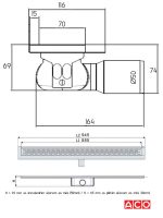 Tuš kanalica sa horizontalnom flanšnom ACO-9010.88.45-2