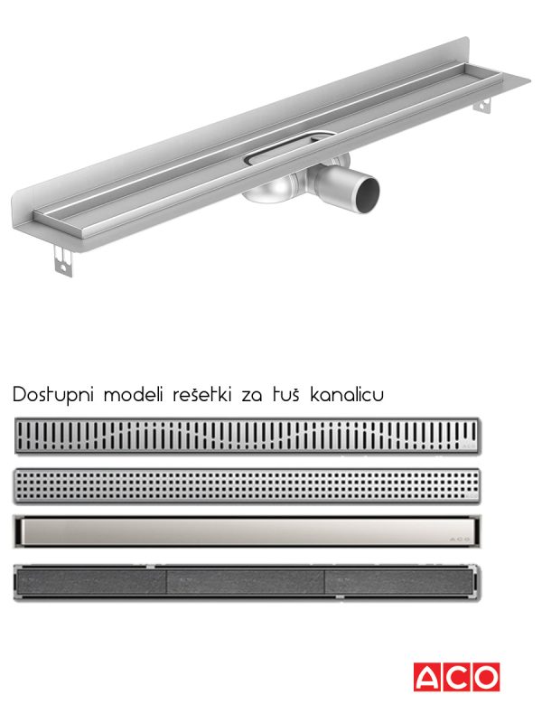 Tuš kanalica sa horizontalnom flanšnom ACO-9010.88.45