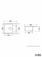 Granitna sudopera Avangard 58x46cm Lava stone-2