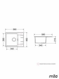 Granitna sudopera Avangard 58x46cm Lava stone-2
