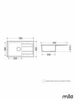 Granitna sudopera 78x46cm Lava stone Retto-3